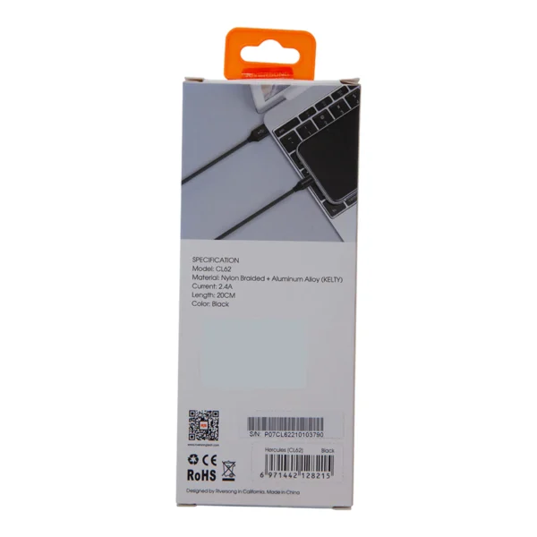 RIVERSONG USB C TO USB C CABLE 3M HERCULES C5 60W BLACK (CT29)