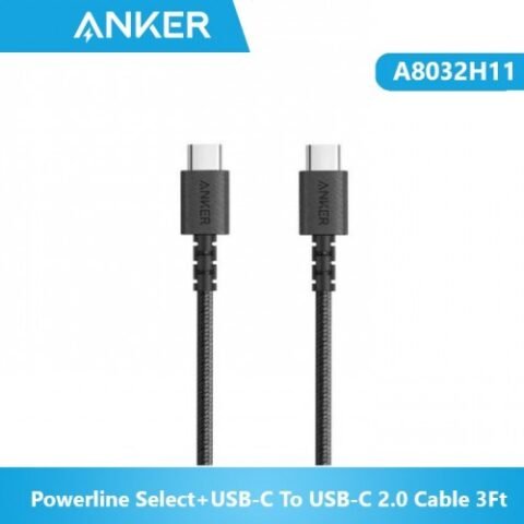 Anker Powerline Select+ Usb-c To Usb-c 2.0 Cable (3ft/0.9m) Black- A8032H11