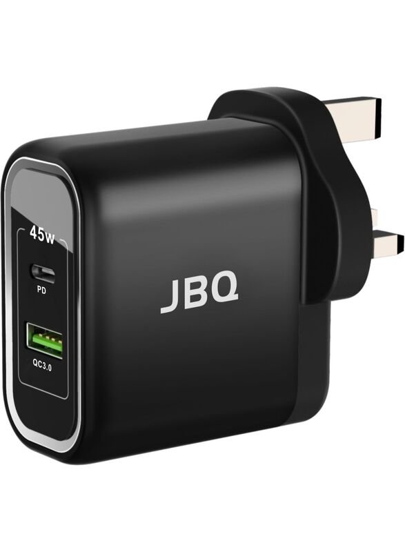 JBQ 45W PD + QC3.0 Port Fast Wall Charger Black HC-745
